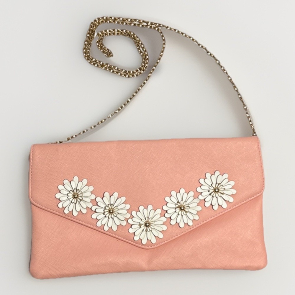 Gunne Sax by Jessica McClintock Pink Daisy Envelope‎ Clutch 11x6"